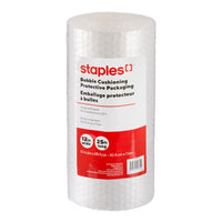 Staples Bubble Roll - 3/16" - 12" x 25' - Clear-Standard bubble roll provides cushioned protection for valuable and fragile items during mailing, shipping, and storage