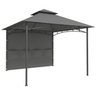Outsunny 10 ft W x 10 ft L Patio Gazebo - Double Roof Outdoor Gazebo - Dark Grey-Double-tier UPF30+ polyester roof for ventilation and sun protection