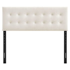 Modway Emily Stain-Resistant Performance Velvet Queen Size Headboard - Alabaster-Seven Mounting Positions