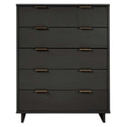 Manhattan Comfort Granville 37.8" Modern Tall Dresser - Dark Grey-Modern- Contemporary with a taste of Glam - Tall Dresser for Bedroom Use.