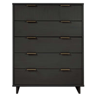 Manhattan Comfort Granville 37.8" Modern Tall Dresser - Dark Grey-Modern- Contemporary with a taste of Glam - Tall Dresser for Bedroom Use.