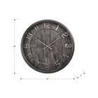 Monarch Specialties Clocks 30" Round Large Wall Clock - Brown -Accurate timekeeping with quartz movement and non-ticking mechanism, ideal for quiet spaces