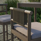 Modway Eleni Outdoor Teak Wood Bar Stools 2-Piece Set - Weathered Grey/Pebble-Slatted Seat