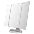 Pursonic Tri-Fold Vanity Makeup Mirror-Natural Daylight LEDs 2x brighter and softer illumination than similar models. 24 built-in dimmable LEDs closely mimic soft, natural sunlight providing you with true-to-life color-correct details. 