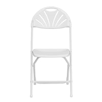 Flash Furniture HERCULES Series Plastic Fan Back Folding Chairs - White-Plastic Folding Chair