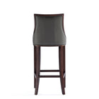 Manhattan Comfort Fifth Avenue 19" Traditional Faux Leather Upholstered Bar Stool - Pebble Grey - 3 Pack-22.5" L x 22" W x 45" H
