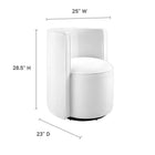 Modway Della Performance Velvet Fabric Swivel Chair - White-Performance Velvet Upholstery