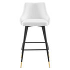 Modway Adorn Performance Velvet Bar Stool - White-Comes Fully Assembled