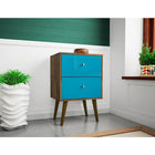 Manhattan Comfort Liberty 2.0 Nightstand, Rustic Brown/Aqua (204AMC93)-Upon Assembly, Measures: 17.72" Length, 27.09" Height, 14.7" Depth.