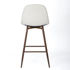 Homy Casa Modern 26'' Counter Bar StoolsBeige Fabric with Walnut Metal Legs - 2 Pack-Footrest Included: Built-in footrest provides additional comfort for prolonged sitting.