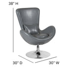 Flash Furniture Egg Series Grey Leather Side Reception Chair-CA117 Fire Retardant Foam