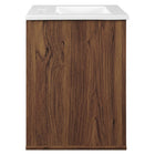 Modway Transmit 18" Wall-Mount Bathroom Vanity - Walnut/White-Soft-Close Door