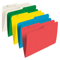 Staples Assorted File Folders - Letter Size - 50 Pack-Colour code your file system for fast access to information