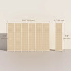 HOMCOM 6 Panel Bamboo Hand-Woven Freestanding Room Divider for Home Office - Natural Wood-Solid pine wood frame for solidness
