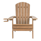 Backyard Lifestyles Folding Adirondack Chair with Hideaway Footrest & Cup Holder - Brown-Durable Weather Resistant Polystyrene: HIPS, High Impact Polystyrene.