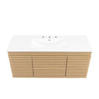 Modway Render 48" Wall-Mount Bathroom Vanity - Oak/White-Fixtures Not Included