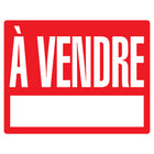 Cosco - Panneau À vendre avec kit de piquet métallique 15 po x 19 po rouge et blanc usage extérieur, texte français-Ce panneau À vendre comprend un texte en français pour communiquer clairement les annonces aux acheteurs francophones