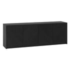 Hudson&Canal Renad TV Stand for TV's up to 78" - Black Grain-Features four doors with enclosed cabinets and 4 shelves for ample storage