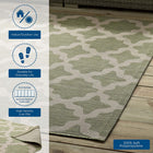 Modway Cerelia Moroccan Trellis Indoor/Outdoor Area Rug - 9 ft W x 12 ft L - Beige/Light Green-Stain Resistant / Easy To Clean