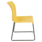 Flash Furniture HERCULES Series Full Back Contoured Stack Chair with Grey Powder Coated Sled Base - Yellow-Grey Powder Coated Sled Base Frame