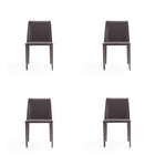 Manhattan Comfort Paris 18" Modern Faux Leather Upholstered Dining Chair - Grey - Set of 4-Modern Dining Chair Perfect for Dining and Home Office Use. Set of 4