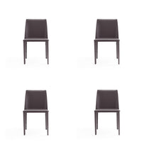 Manhattan Comfort Paris 18" Modern Faux Leather Upholstered Dining Chair - Grey - Set of 4-Modern Dining Chair Perfect for Dining and Home Office Use. Set of 4