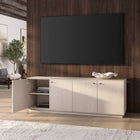 Hudson&Canal Lillian Rectangular TV Stand for TV's up to 75" - Alder White-Product Dimensions: 15.5" L x 68" W x 24" H