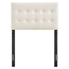Modway Emily Stain-Resistant Performance Velvet Twin Size Headboard - Alabaster-Seven Mounting Positions