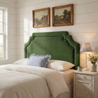 Modway Magnolia Stain-Resistant Performance Velvet King Size Headboard - Moss Green/Dark Green-Contrast Piping