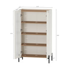 Manhattan Comfort Abbey 31.5" Modern Décor Cabinet - Maple and Off White - Set of 2-Smooth Wooden Rounded Edges Add a Modern Charm and Enhance Safety