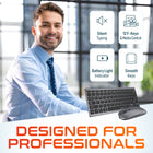 Delton N35 Portable Wireless Keyboard and Mouse Combo - Silver-The slim keyboard and mouse provide an impressive 30 ft connectivity range, giving you the freedom to move around without losing connection to your devices.