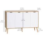 HOMCOM Modern 47.2" L Sideboard Buffet Cabinet - Natural Wood-Can be used as a coffee bar cabinet, dining room server or TV console