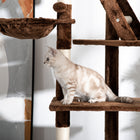 PawHut 94" - 102" Floor-To-Ceiling Huge Cat Tree Tower - Brown-2 x Condo Size: 17.7"L x 13.8"W x 9.8"H 