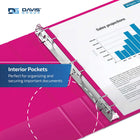 Davis Group Premium Economy Binder - D Ring - 1" - Pink - 6 Pack-Full width label holder on spine for easy identification