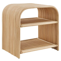 Modway Eve Curved Natural Rattan Side Table - Natural-Natural Rattan