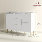 HOMCOM 47.2" L Sideboard Buffet Cabinet - White-All-purpose storage cabinet also serves as an TV stand, holding TV up to 55"