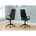 Monarch Specialties 7272 High-Back Executive Office Chair - Black/Black Fabric-Box dimensions: 27" L x 11" W x 23" H, box weight: 32 lbs