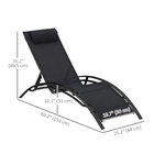 Outsunny Patio Reclining Lounge Chair with Adjustable Backrest - Black-Modern, clean design casts a stunning look in any patio or backyard setting