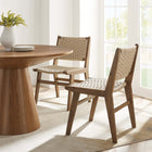 Modway Saoirse Woven Rope Wood Dining Side Chair - Walnut/Natural - 2 Pack-Assembly Required