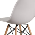 Flash Furniture Elon Series Plastic Chair with Wooden Legs - White - 2 Pack-Polypropylene Molded Structure