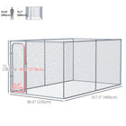 PawHut Dog Exercise Pen Enclosure - 99 sq. ft. - Silver-Suitable for small and medium dogs 