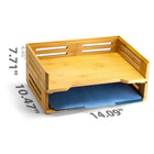 Officemate Bamboo Stackable Side Load Letter Tray - Natural Wood Grain - 2 Pack-2 stackable bamboo letter trays are a great addition to any workspace, while also providing durability and strength