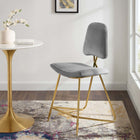 Modway Ponder Performance Velvet Counter Stool - Gray-Dense Foam Padding