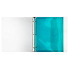 JAM Paper Plastic 3 Hole Punch Binder Envelopes, VELCRO Brand Closure, 1 Expansion, 8.6 x 11.5, Teal Blue, 12 Pack (218VB1TE)-Opening: booklet