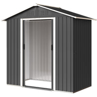 Outsunny Metal Garden Shed - 6.5 x 3.5' - Dark Grey-Lots of storage space
