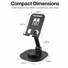 Baseline 360-Degree Rotating Foldable Phone and Tablet Stand - Black-Foldable, portable design is convenient for storage and travel