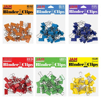 JAM Paper Colourful Binder Clips Assortment - Small - 3/4" (19 mm) - Rainbow Assortment - 150 Pack-Colour: Assorted Rainbow Colours (Red, Yellow, Orange, Green, Blue, Purple) | Made of tempered steel for an extra strong hold