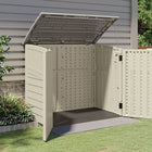Suncast Horizontal Shed - 34 cu.ft. - Vanilla with Stoney Roof-Reinforced floor supports heavier items and equipment.