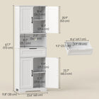 HOMCOM 68" H Pantry Cabinet with Small Open Counter and Buffet Hutch - White-Modern design adds a stylish touch to the kitchen, living room, entryway and more 