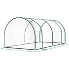Outsunny 6' x 3' x 2.6' Mini Greenhouse for Plants with Zippered Doors- Patio greenhouse with high-quality steel tube and PVC cover
 